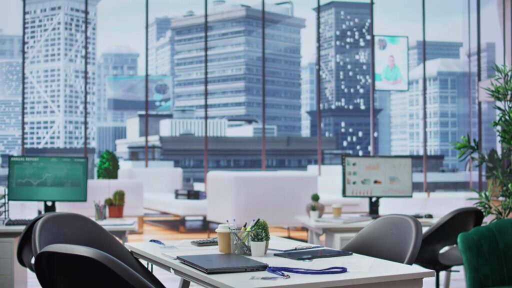 Modern office setup in Dubai with professional workspace design