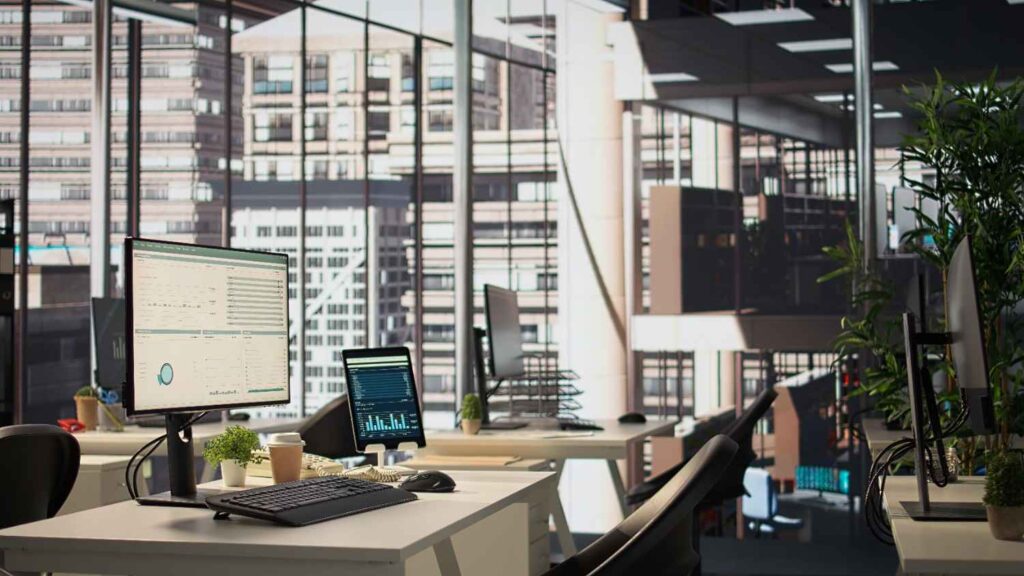 Modern office setup in Dubai with professional workspace design